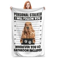 Funny English Cocker Spaniel Puppy Sayings Blankets Fleece Sofa Throw Blanket for Couch Bedding Office Throws Bedspread Quilt Size: 75*100cm, Weight: 230 GSM