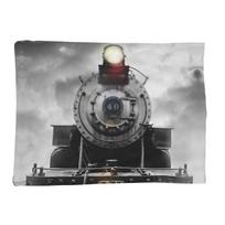 The Steam Age Of Old Trains Blankets Soft Warm Flannel Throw Blanket Bedding for Bed Living room Picnic Travel Home Sofa Size: 75*100cm, Weight: 230 GSM