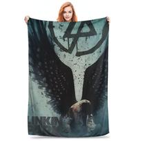 Flannel Throw Blanket L-Linkin Rock Park Warm Plush Blankets Soft Bedding for Bed Living room Home Picnic Couch Size: 75*100cm, Weight: 230 GSM