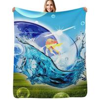 frutiger aero Throw Blanket Warm Plush Fuzzy Blanket for Living Room Size: 75*100cm, Weight: 230 GSM