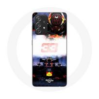 Coque pour Samsung Galaxy A52 Formule 1 Max Verstappen Pilote de F1 noir rouge et jaune