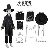 Kids Cosplay Suit KPop Demon Hunters Saja Boys Cospplay Costume Jinu Saja Robe Baby Black Uniform Stage Performance Halloween 110