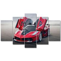 5 vienetai Raudonos didelės galios sportinio automobilio plakatai Modulinė drobė HD spaudiniai Paveikslai Sienų menas Paveikslai Namų dekoras Be rėmo 20x35cm*2  20x45cm*2  20x55cm*1 No Frame