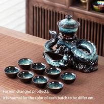 Coiling Dragon Ceramic Teapot Set - Rotating Spout Lazy Brewer , Effortless Pouring, Premium Tea Ritual Collection