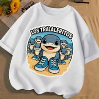 Los Tralaleritos Funny Tralalero Tralala Meme T-Shirt Boys and Girls Short Sleeve Children T-shirts Summer Clothing Baby T-shirt 110