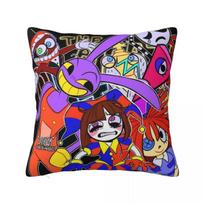The Amazing Digital Circus Square Pillow Case Cushions for Sofa Pomni And Ja Caine Casual Pillowcover Home Decoras the picture shows, 30x30cm