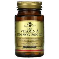 Solgar, Dry Vitamin A, 1,500 mcg (5,000 IU), 100 tablets