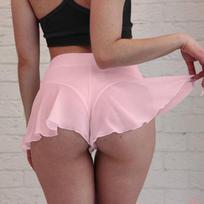 New Female High Waist Pole Dance Ruffled Shorts Hot Pants Mini Tight Bikini S rožinė