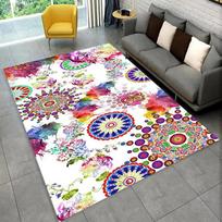 Bohemian Style Mandala Area Rug With Colorful Artistic Floral Geometric Patterns Soft Decorative Carpet For Living Room Bedroom 40x60cm