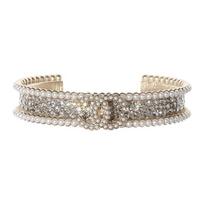 CHANEL Metal Pearl Bracelet Women's Gold auksas
