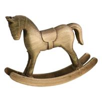 Rocking Horse Figurine Statue Multifunction Retro Home Decoration Wood Sculpture for Cabinet NightStand Housewarming Porch šviesiai geltonos spalvos