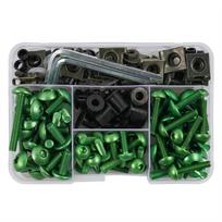 190PCS Universal Motorcycle Windscreen Fairing Bolts Kit for Kawasaki Ninja Suzuki GSXR SV650 SV1000 Honda Yamaha Aprilia Triump žalia
