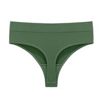 Women's Seamless Thong Underwear with Cotton Crotch for Everyday Wear L žalia