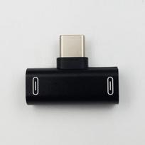 Dvigubas USB C tipo ausinių AUX adapteris skirstytuvas garso įkrovimo jungtis