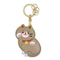 Leather Fortune Cat Pendant Keyring Lovely Access Control Card Pendant  Kids Style 5