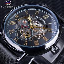 Forsining Watch Men'S Fashion Casual Men'S Alloy Hollow Waterproof Manual Mechanical Watch