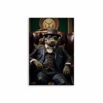 Boss Gorilla Canvas Print Poster Large Animal Wall Art Prints Suited Gorilla with Cigar for Office Wall Decor Office Wall Art 21X30CMNo Framed