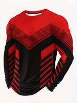Y2K Retro Mottled Stripe 3D Print Sport Breatha Quick-dry Men's Long Sleeves T-shirt Outdoor Casual Street Parent-child Clothing S