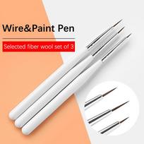 3Pcs/Set Acrylic French Stripe Nail Art Line Painting Pen 3D Tips Manicure Slim Line Drawing Pen Uv Gel Brushes Painting Tools one size