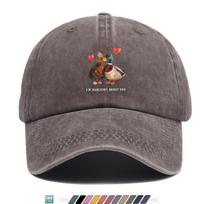 Valentines Day Couple Hats I QUACKERS ABOUT YOU Printed Baseball Cap Breathable Adjustable Duckbill Hat AllSeason Versati 1pc