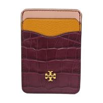 [Pre-Owned] Tb Blake Embossed Color Block Brand Metal Logo Crocodile Pattern Leather Card Holder - Excellent #JF4TEM ONE SIZE