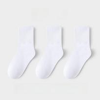 3pairs Absorbing Sweat Kids Socks Soft Breathable Sport Socks Cotton Socks  For Boys Girls S(Age for 2-5 Y) balta