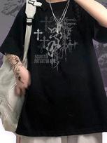 Oversized basic T-shirt – Gothic, Opium, Y2K, Drain style 4XL