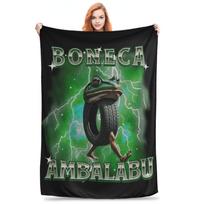 Flannel Throw Blanket Tung Tung Tung Sahur Italian Brainrot Warm Plush Blankets Soft Bedding for Bed Livingroom Home Travel Sofa Size: 75*100cm, Weight: 230 GSM