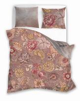 Satin bedding set 160x200 digitally printed nobile flowers powder pink