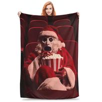 Flannel Throw Blanket Terrifier 2 Movie Art The Clown Warm Plush Blankets Soft Bedspread for Bed Living room Home Picnic Couch Size: 75*100cm, Weight: 230 GSM