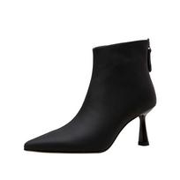Genuine Leather Pointed Toe High Heel Winter Basic Ankle Boots 34 juoda