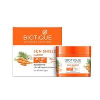 Biotique Bio Carrot Face Cream | SPF 40 UVA/UVB Sunscreen | 100% Botanical Extracts | Suitable for All Skin Types | 50ml