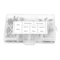 120pcsset M2.4  M3.0  M3.2  M4 Aluminium Blind Rivets Fasteners Assortment Kit with Box