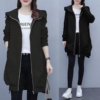 Early Autumn Windbreaker Women's Spring and Autumn Loose Relaxed Hooded Style Fashion Coat XS juoda