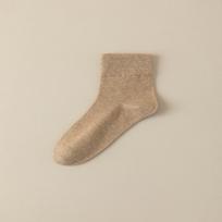 Men's Loose-Mouth Cotton Mid-Calf Socks - Odor-Eliminating, Non-Tight, Casual, Versatile One Size chaki