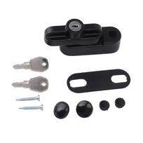 External Window Lock Catch Aluminum Alloy Anti Theft Flat Window Buckle Lock for Single Double Windows Black juoda