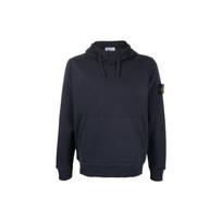 Stone Island Badge Logo Hoodie Navy Men Tops Blue 771564120-V0020 S