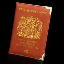 New British Copper Footed Passport Holder Leather Passport Cover Wallets Thin Metal Corner Passport Covers Travel Id Holder ruda