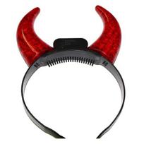 Light Up Horn Headband LED Horn Headband Lighted Party Headband for Halloween Concert Costume Party Props raudona