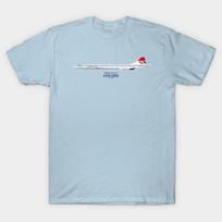 Men Black Print T-shirt British Airways Concorde 1976 To 1984 No-Cut Heat Transfer Print Cotton Tshirt S šviesiai mėlyna spalva