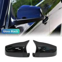 For BMW 5 6 7 Series E60 E61 E63 E64 F01 F02-F04 F06 F07 F10 F11 F12 F13 Side Wing Rearview Mirror Cover Cap Carbon Fiber Black
