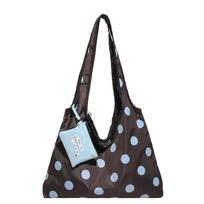 2026Spring new polka dot double-sided crossbody bag, Korean style large-capacity lace-up shoulder bag, sweet and cool versatile kava