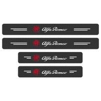 4 vnt. Anglies pluošto automobilio durų slenksčio apsauginė lipdukas Anti-scratch Refit For Alfa Romeo 147 159 156 Giulietta Giulia Mito Spider Alpha Nheadrest