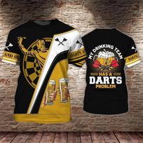 Men's Clothes Darts T-shirt Crew Neck Short Sleeve T Shirt 3D Printing Unique Design Fashion Trend Novel Cool Sports Tees Top XXS