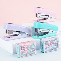 GuangBo X Sanrio Mermaid Student Mini Stapler Set + 480 Staples, Stationery Stapler with Staple Remover, Upgraded Soft Rubber Powder KT84748