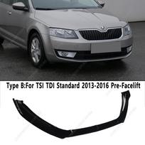 For Skoda Octavia MK3 5E 2013-2016 Pre-Facelift Front Bumper Lip Spoiler Splitter Diffuser Octavia TSI TDI VRS Styling Bodykits Standard Gloss Black