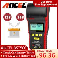 ANCEL BST500 12V Car Battery Tester 24V Truck Charging System Scanner Support Multiple Rating Battery Analyzer With Printer ANCEL BST500