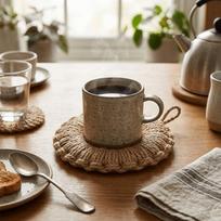 Rope Cup Pad Thickened Table Protector Mat Heat‑blocking Coaster  Café S