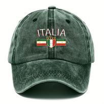 Unisex Vintage Italian Baseball Cap  Adjustable Snapback Soft Textile Hat with Italia Flag AllSeason Outdoor Sun Hat for Unisex 1pc