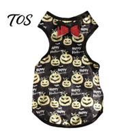 Scratch-resistant Pet Shirt Halloween Costume, Pumpkin Print Vest for Small Dogs Cats, Glitter Bow Outfit Tie Puppy Outfit, Cute Clothes Party S juoda